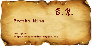 Brczko Nina névjegykártya